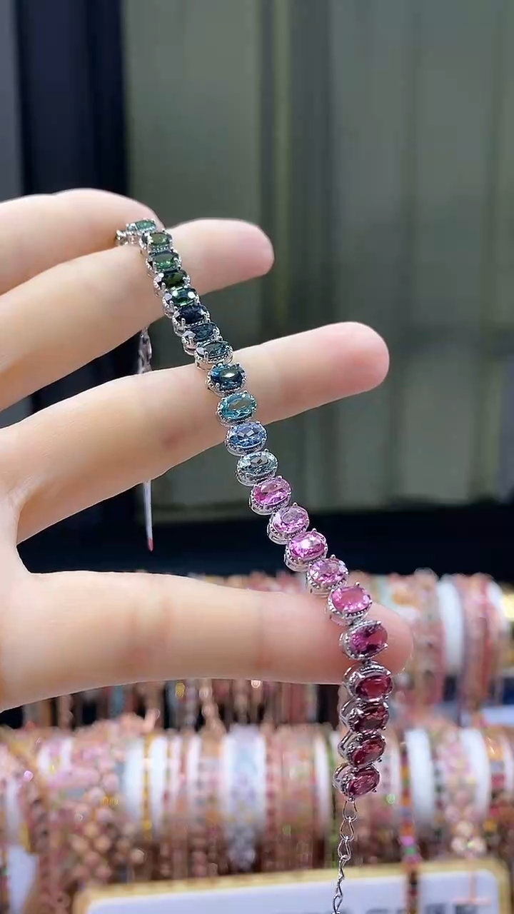 【闪购商品】碧玺手链银S925镶嵌666666666