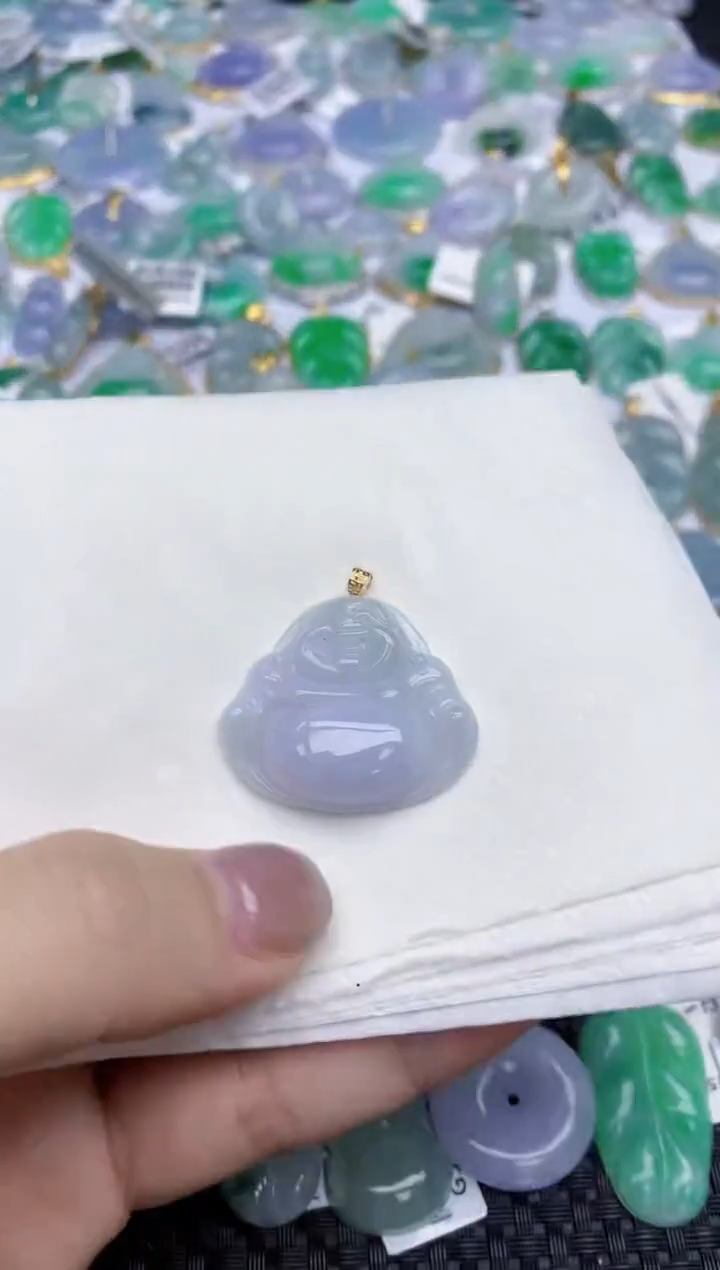 【闪购商品】翡翠颈饰18K金镶嵌天然翡翠A货