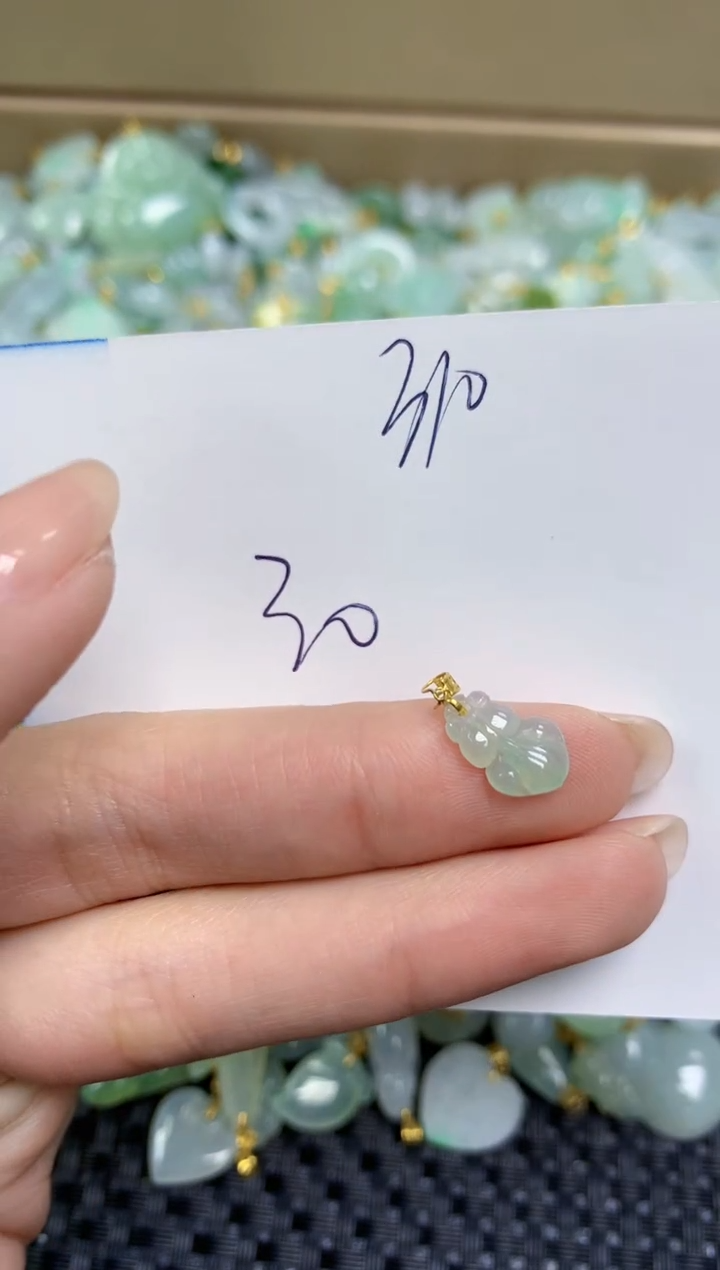 【闪购商品】翡翠颈饰18K金镶嵌天然缅甸A货翡翠