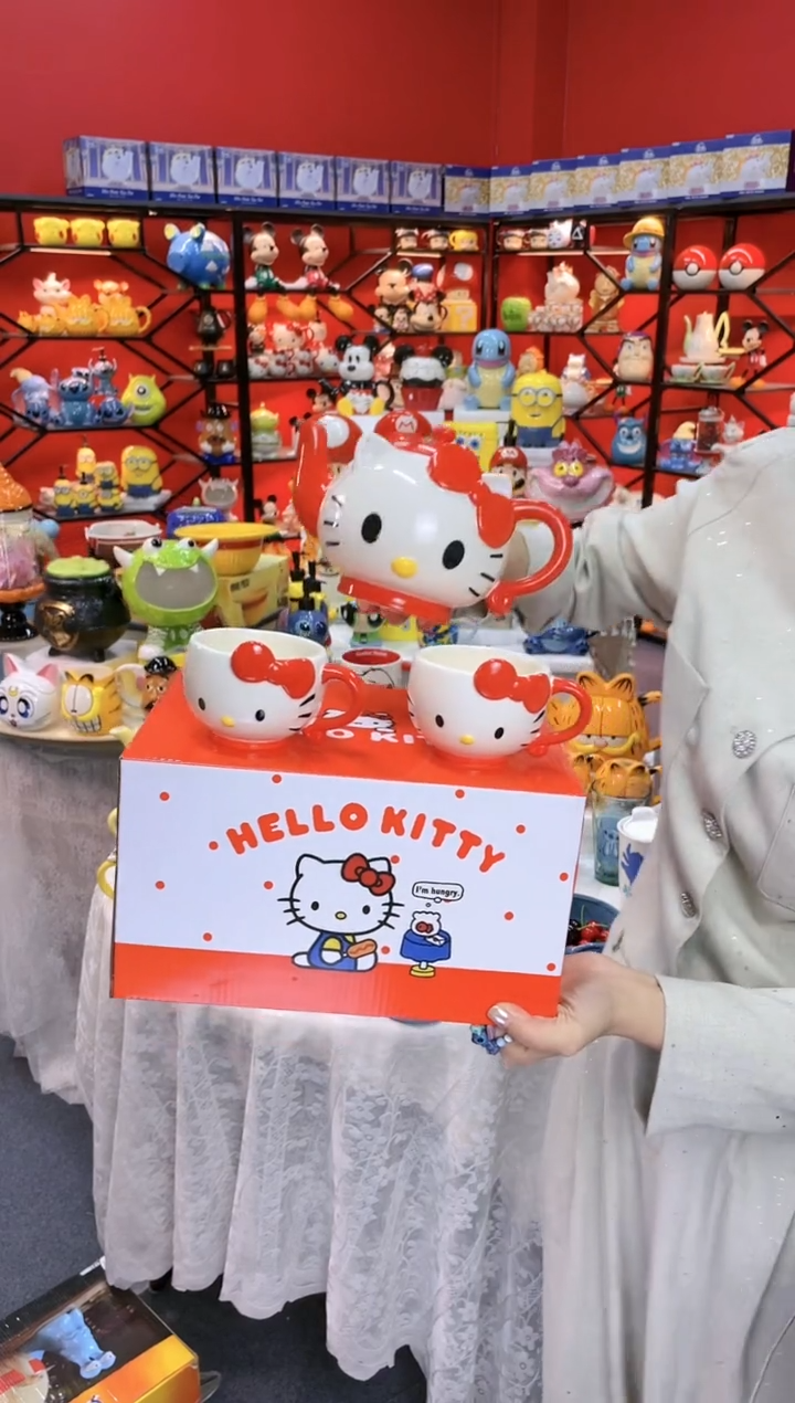 【闪购商品】.@@凯特猫一壶二杯（陶瓷）