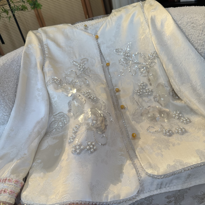 【100人丝亮片】2025春装新款重工亮片提花绣花拼接新中式马甲
