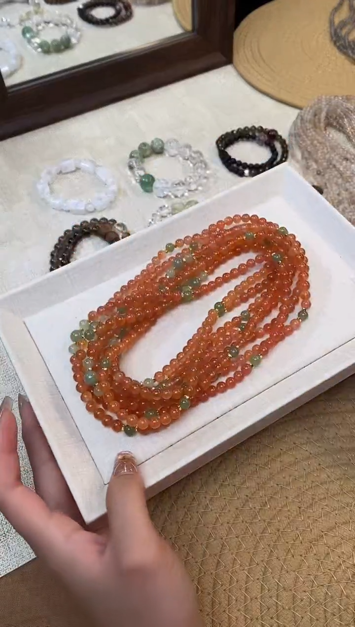 合金手链水晶《年年有鱼》南红和田玉设计款双圈5-6mm多样性发一