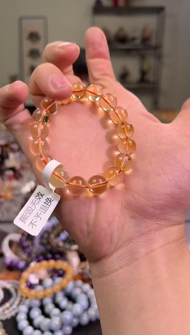 【闪购商品】黄晶手链未镶嵌11+mm暴力黄水晶（多样性发其一）