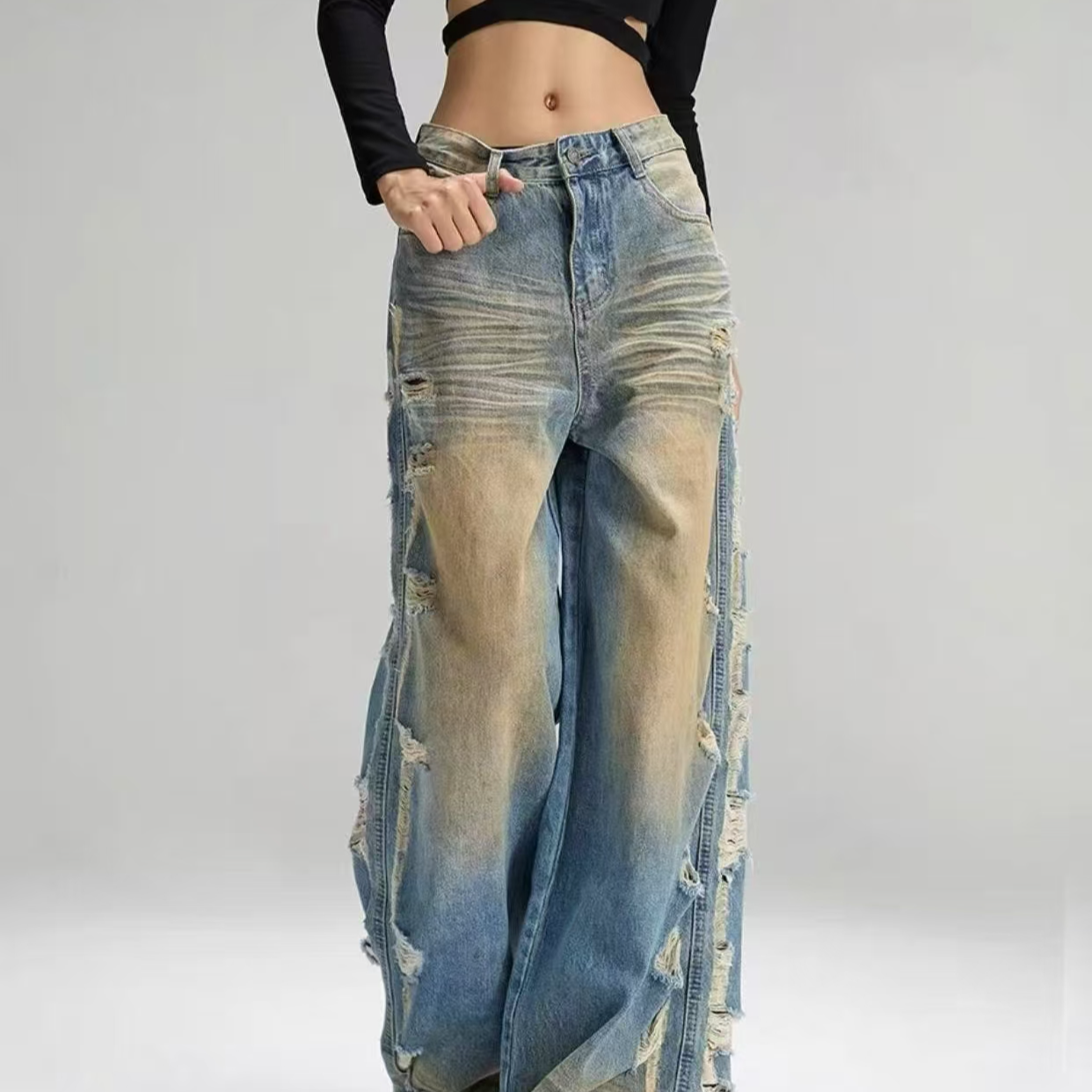 辣妹款女装气质牛仔裤