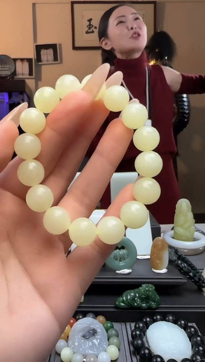 【闪购商品】和田玉黄口圆珠未镶嵌手串