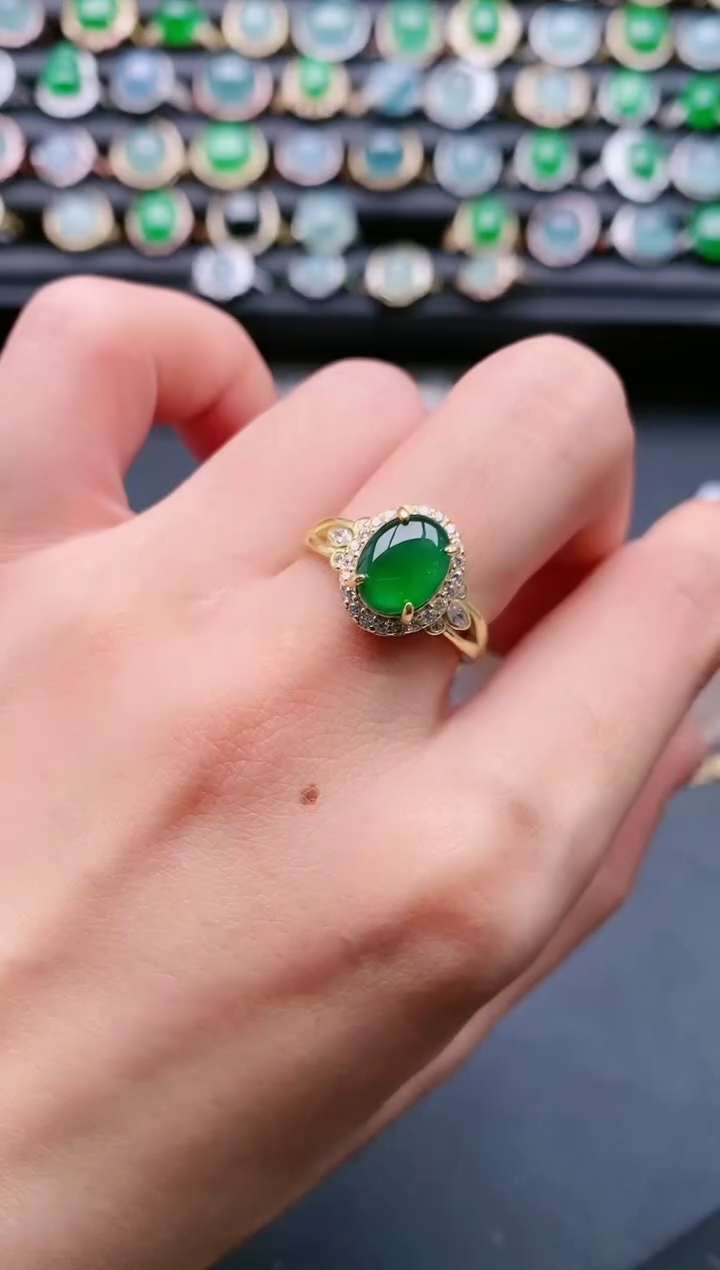 【闪购商品】翡翠戒指银S925镶嵌111111