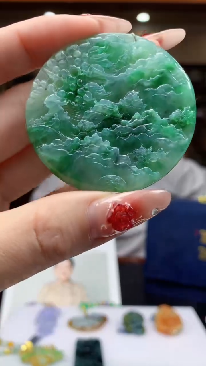 【闪购商品】定制翡翠未镶嵌1002ry-毛货挂件45