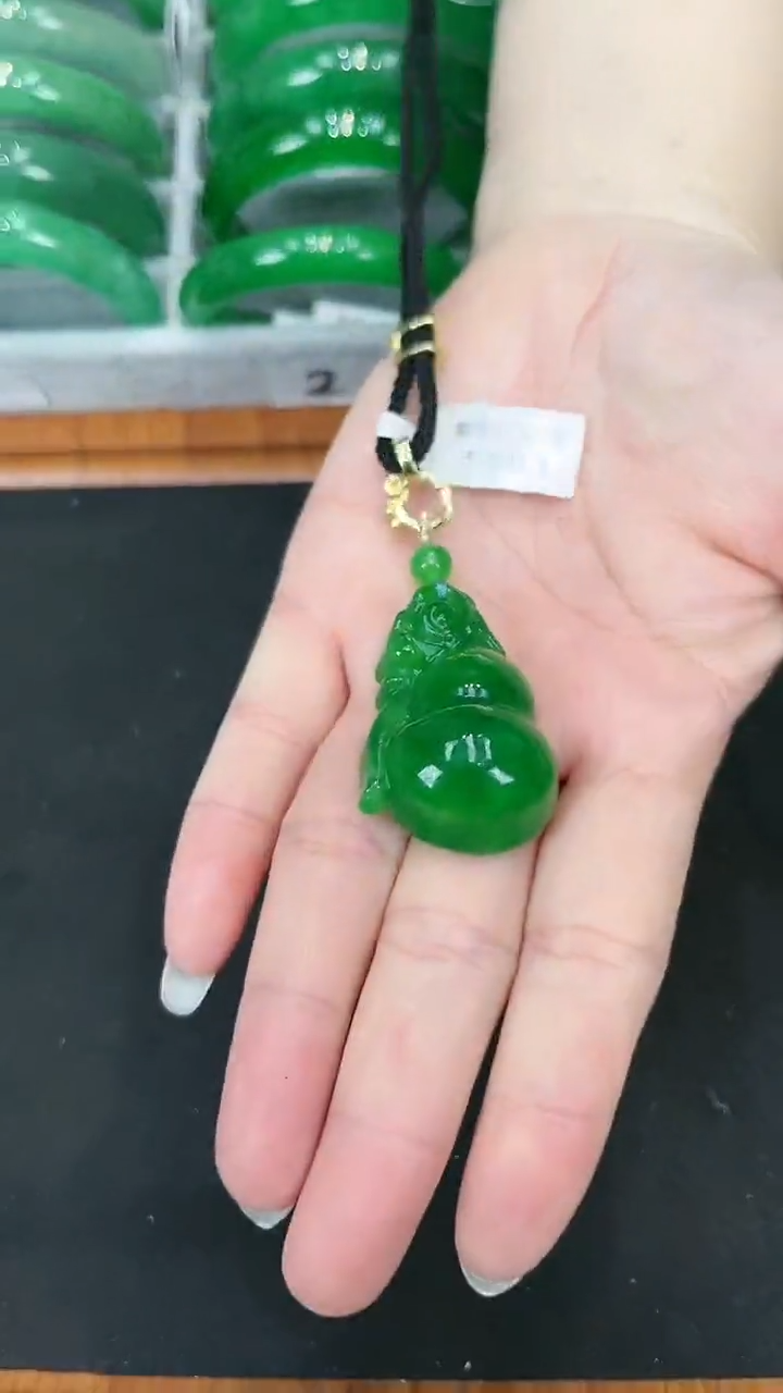 【闪购商品】砖雕s12正阳绿葫芦吊坠