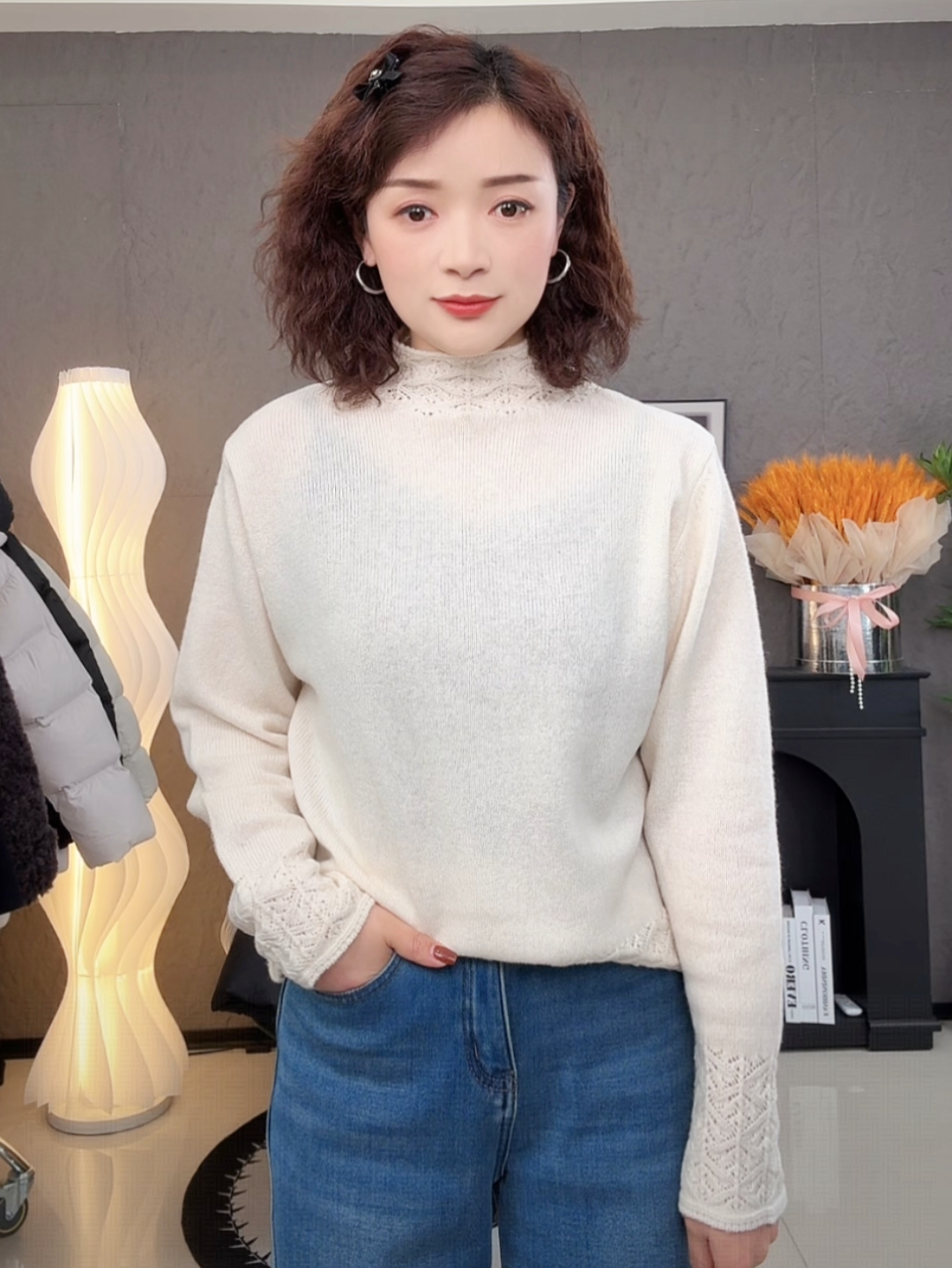 【兰菲娅】法式100羊毛半高领时尚打底上衣