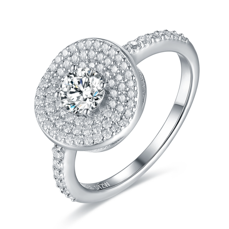 925银莫桑石戒指 S925莫桑戒指0.9ct JSWL050802