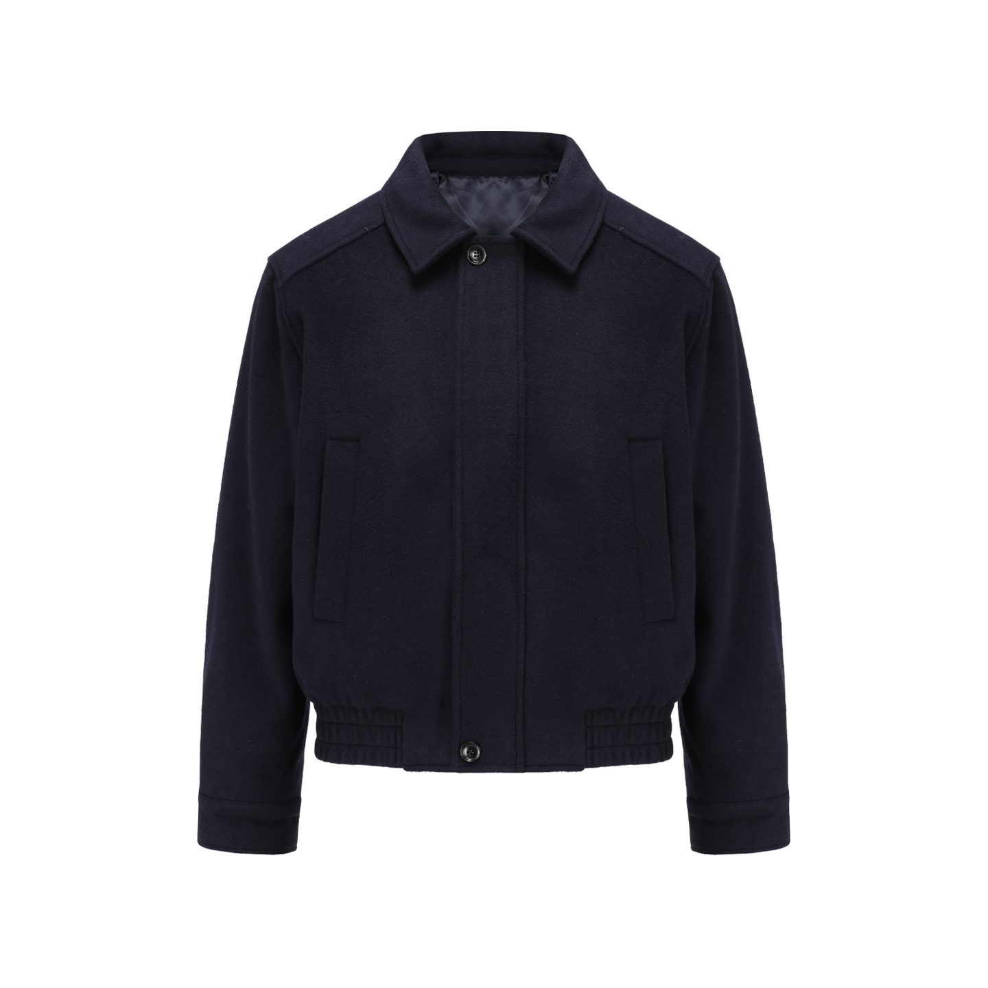 MANUSCRIPT正肩毛呢夹克 澳洲羊毛分割利落版型拉链外套 短宽上衣