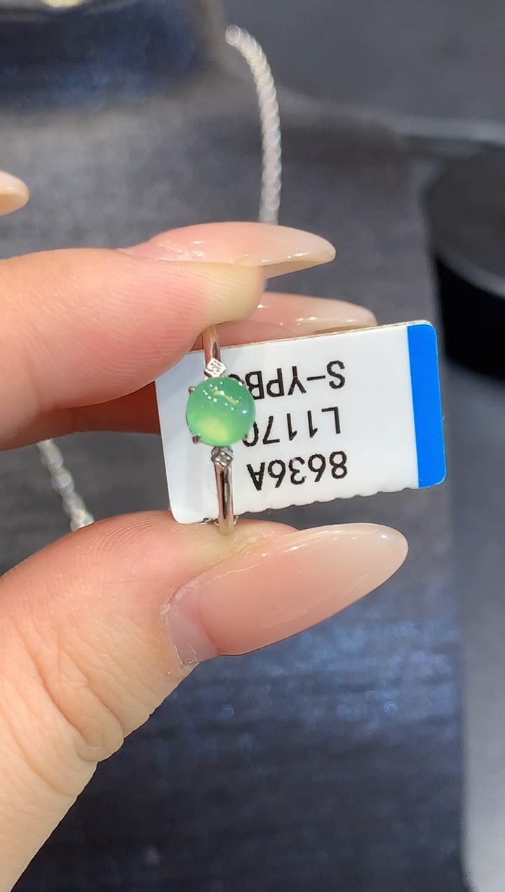 18K金镶嵌戒指翡翠L多样性发其一