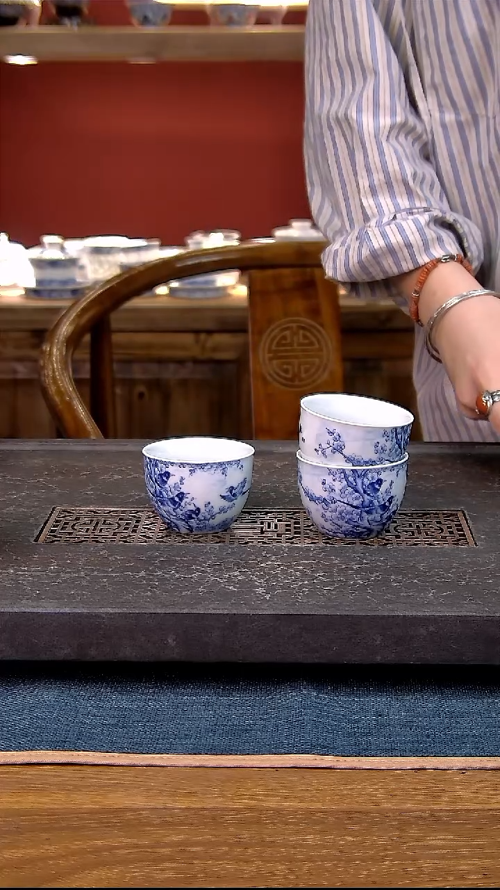 山**怀简装家用款3件套 白瓷陶瓷茶具