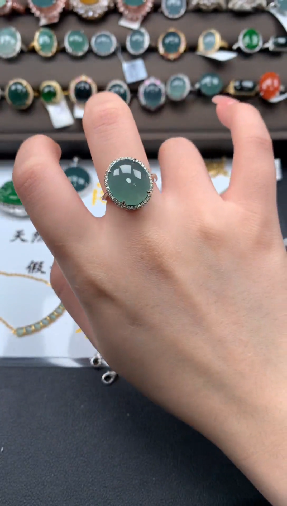 【闪购商品】翡翠戒指银S925镶嵌51241