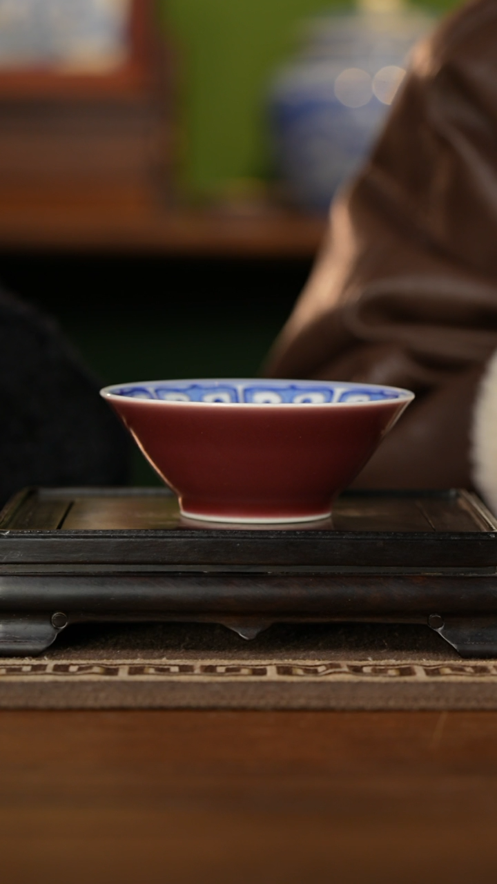 【闪购商品】杯景雨柴窑 八宝纹杯杯