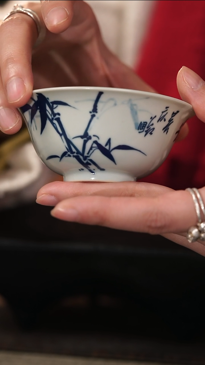 【闪购商品】善见堂 王长根人文釉里红杯