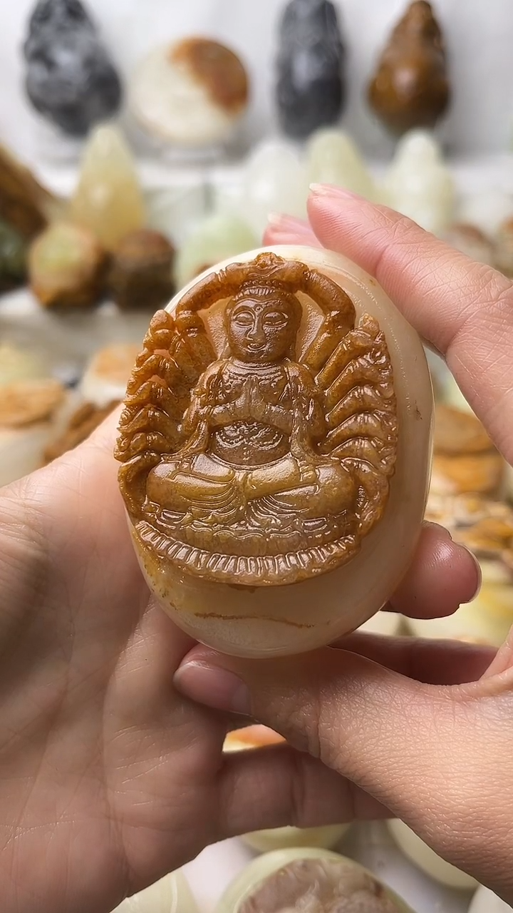 石材古青石棉纹正常不退换千手观音