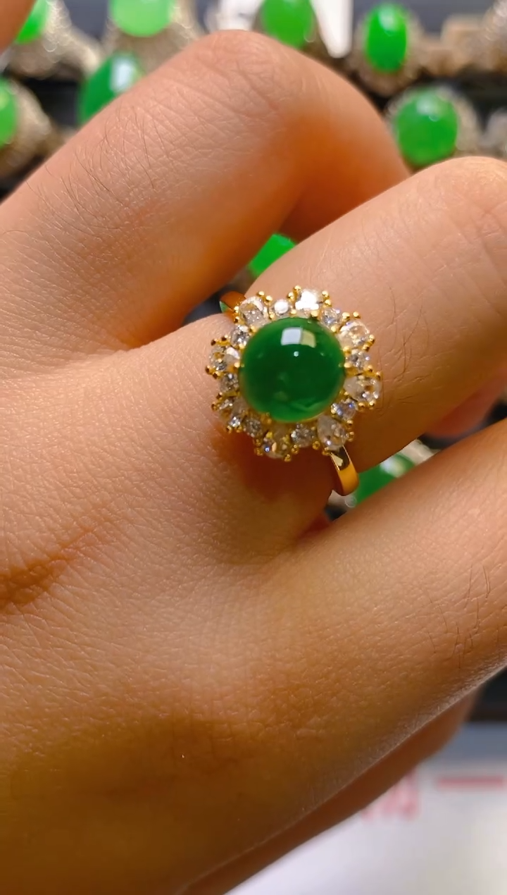 【闪购商品】翡翠银S925镶嵌耳饰天然A货翡翠1