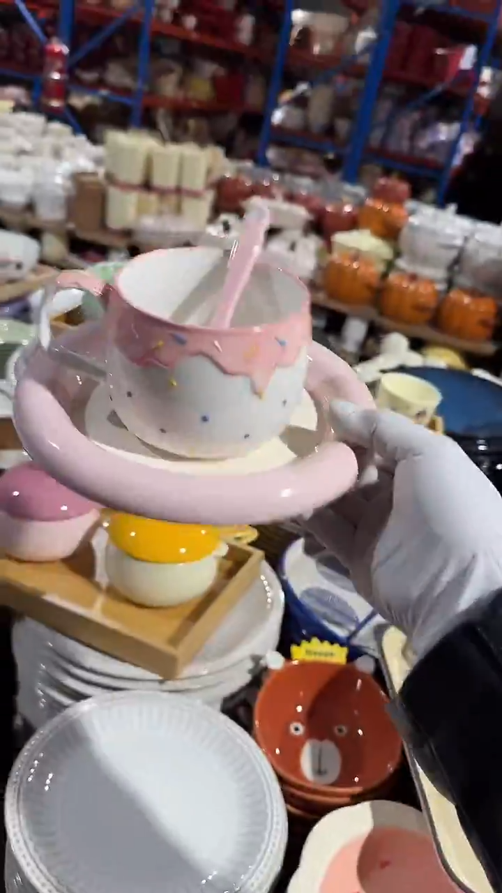 陶瓷粉色3件套微瑕 凑满20元包邮