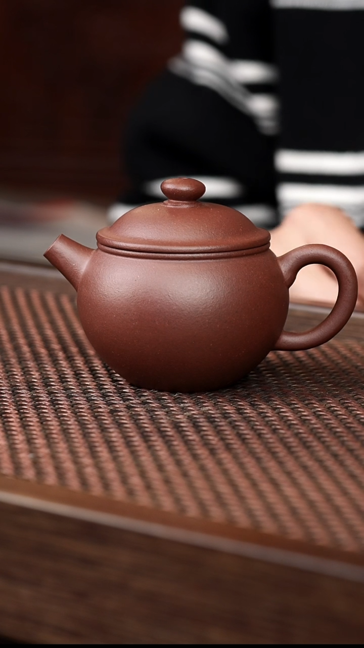 茶壶紫砂紫泥巨轮珠