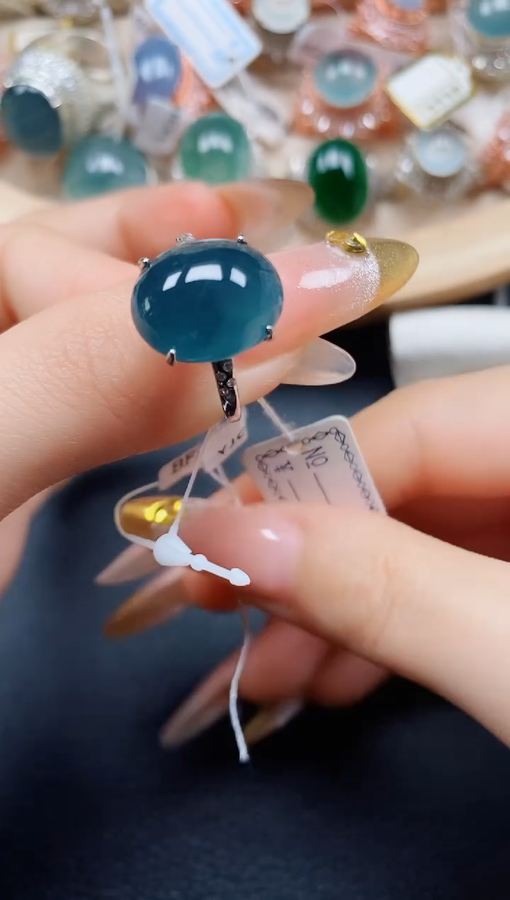 【闪购商品】翡翠戒指银S925镶嵌翡翠