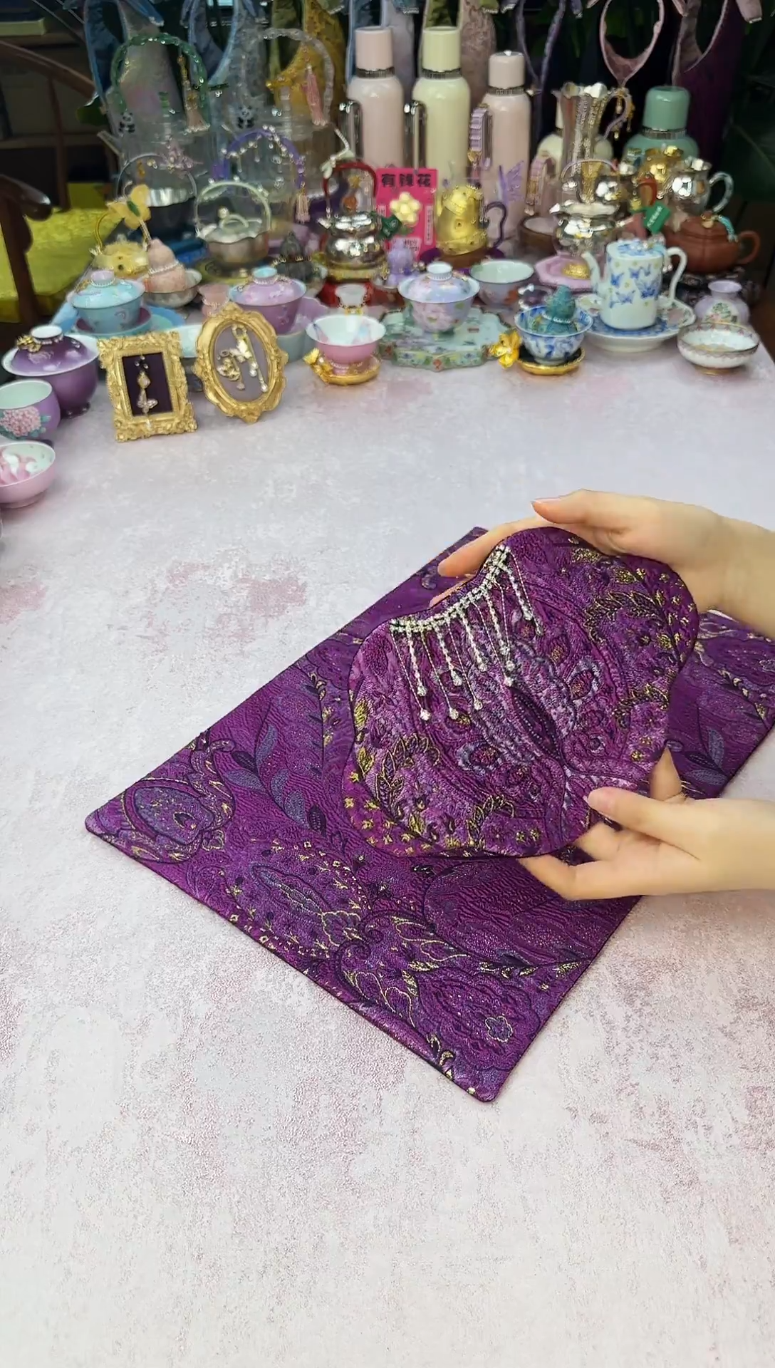 66 宫廷风紫色如意茶席