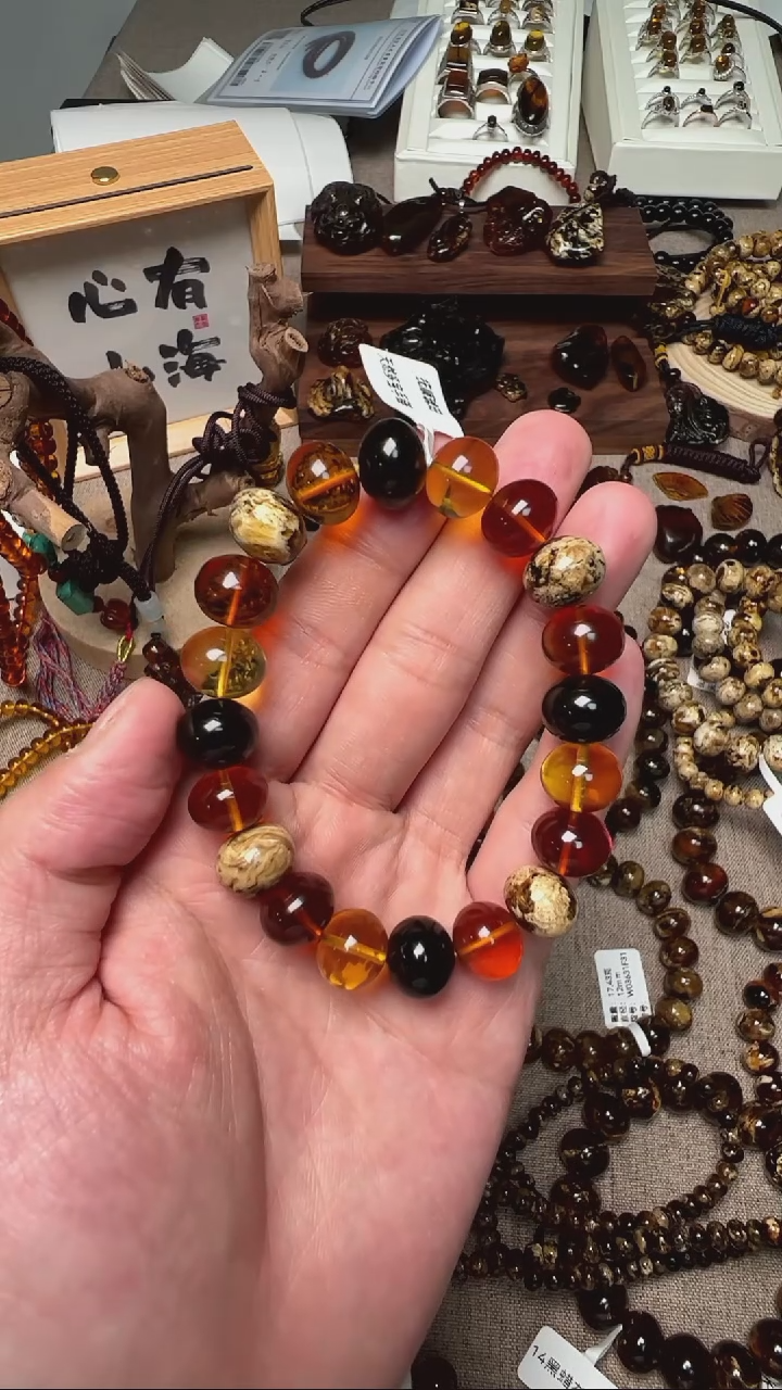 【闪购商品】琥珀手链未镶嵌抚顺琥珀多宝