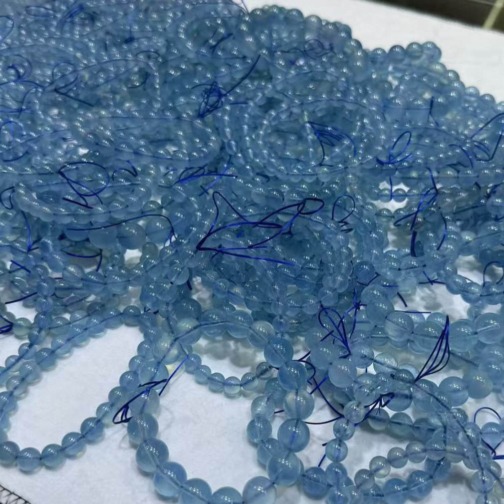 海蓝宝冰川透体蓝手串（直播间链接）
