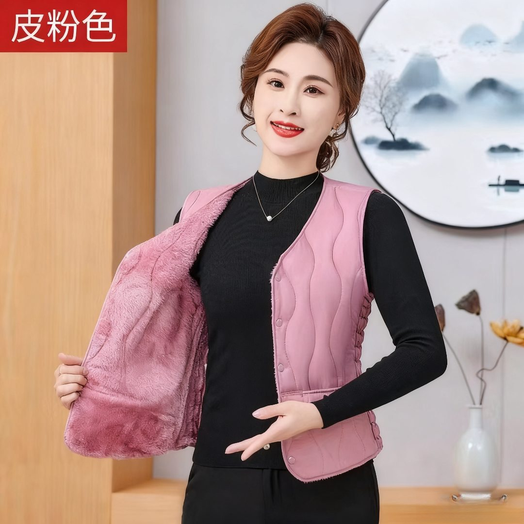 女士2025秋冬新款防寒保暖棉马甲中式加绒加厚中老年贴身内穿背心