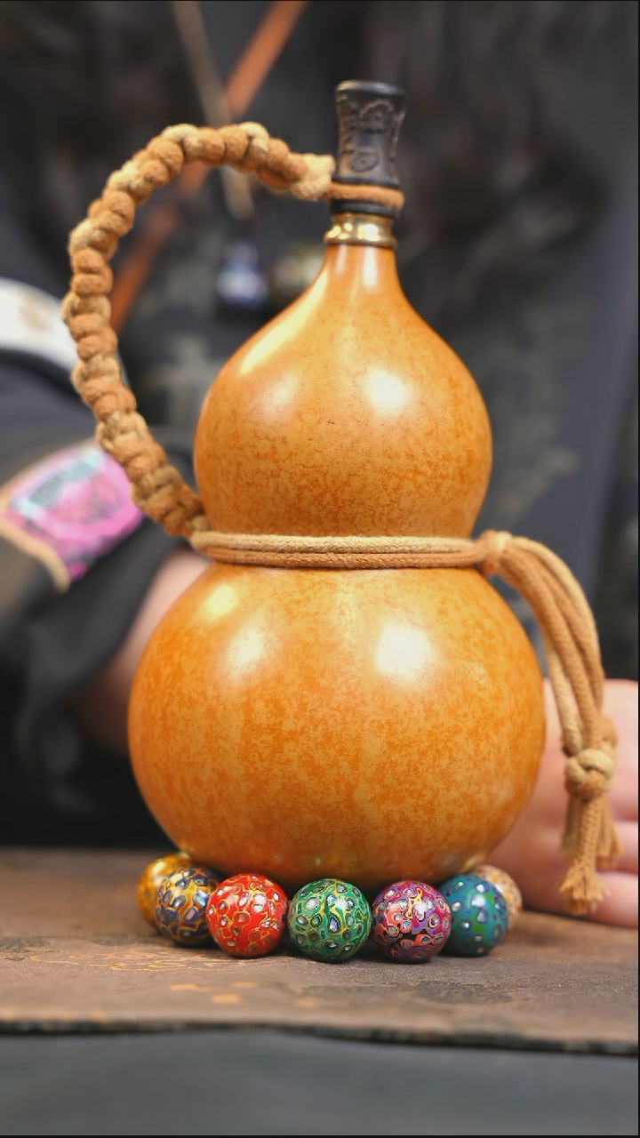 【闪购商品】YQ188大漆酒葫芦不包手串及旋转底座