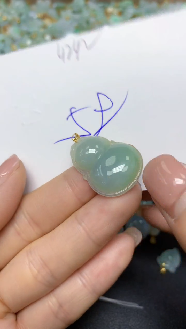 【闪购商品】翡翠挂件18K金镶嵌 天然翡翠A货