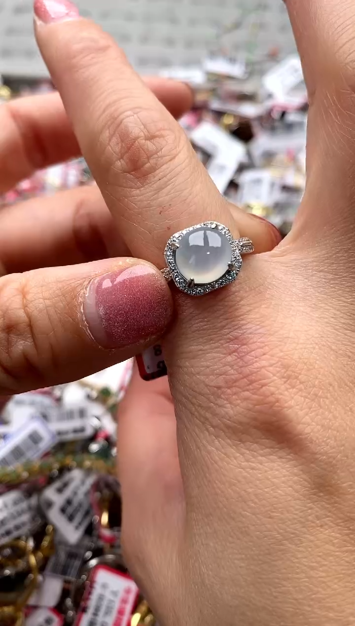 【闪购商品】翡翠戒指银S925镶嵌3333333    9