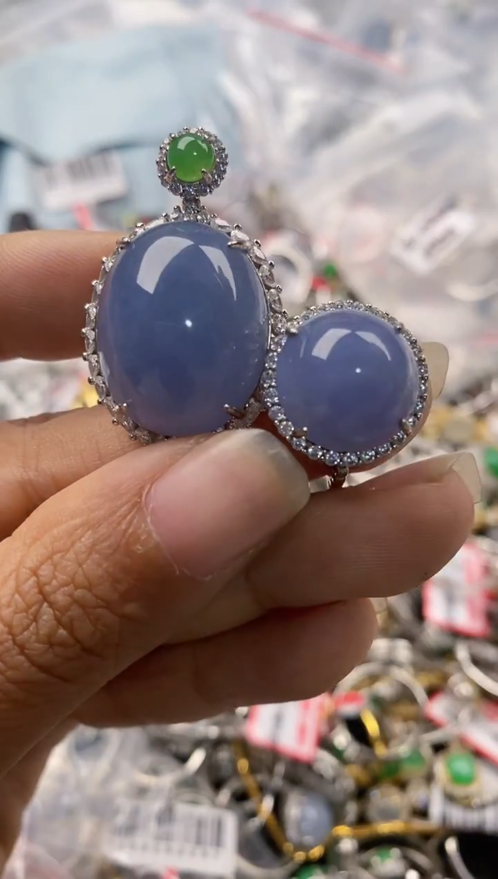 银S925镶嵌戒指翡翠555                     10