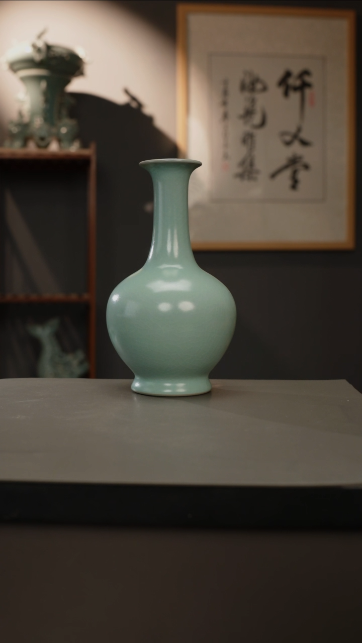 【闪购商品】杯仿古釉原矿 鼓腹瓶
