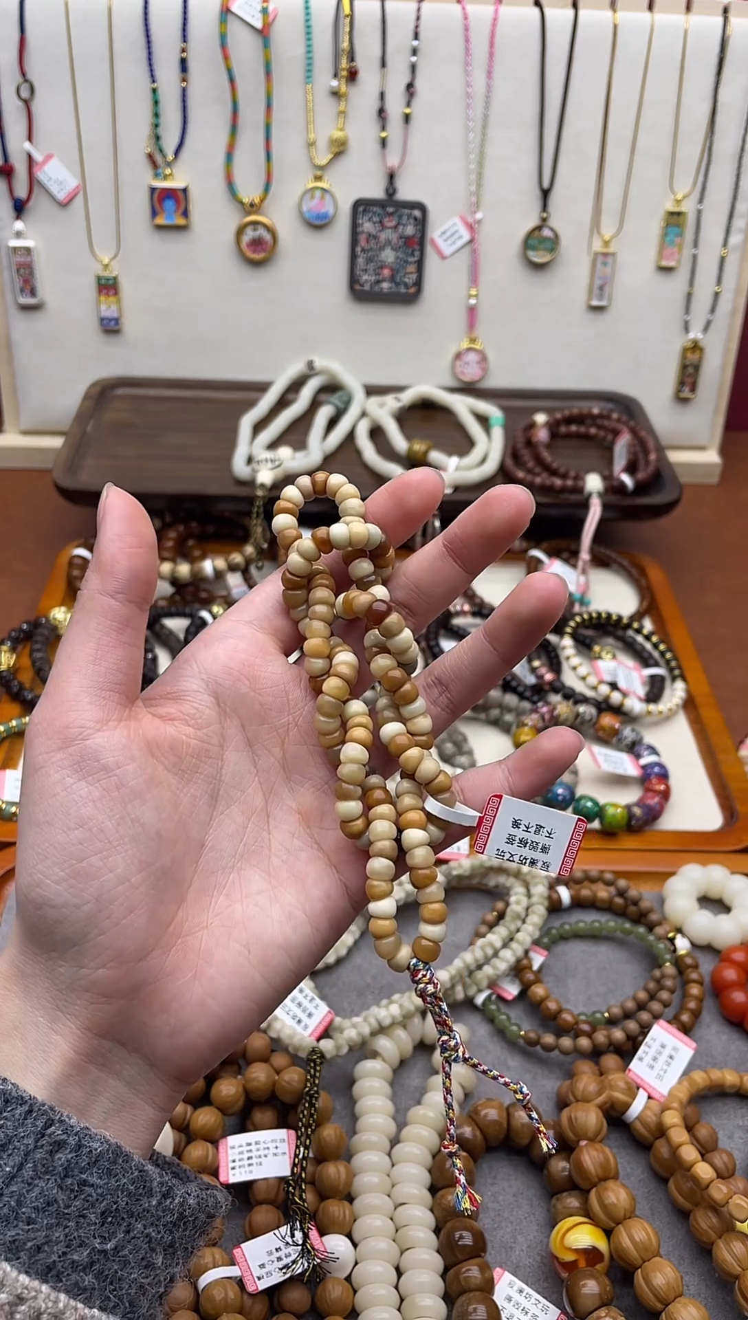 手串龙脊菩提1**子龙脊菩提敦煌多宝6mm+蒜瓣大肠长串108