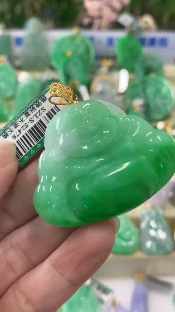 【闪购商品】翡翠颈饰18K金镶嵌挂件