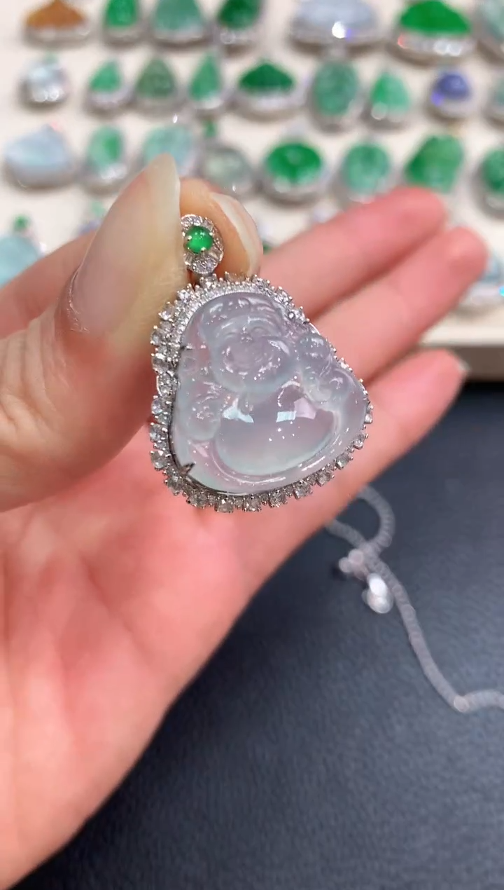 【闪购商品】翡翠吊坠(不含链)18K金镶嵌n25