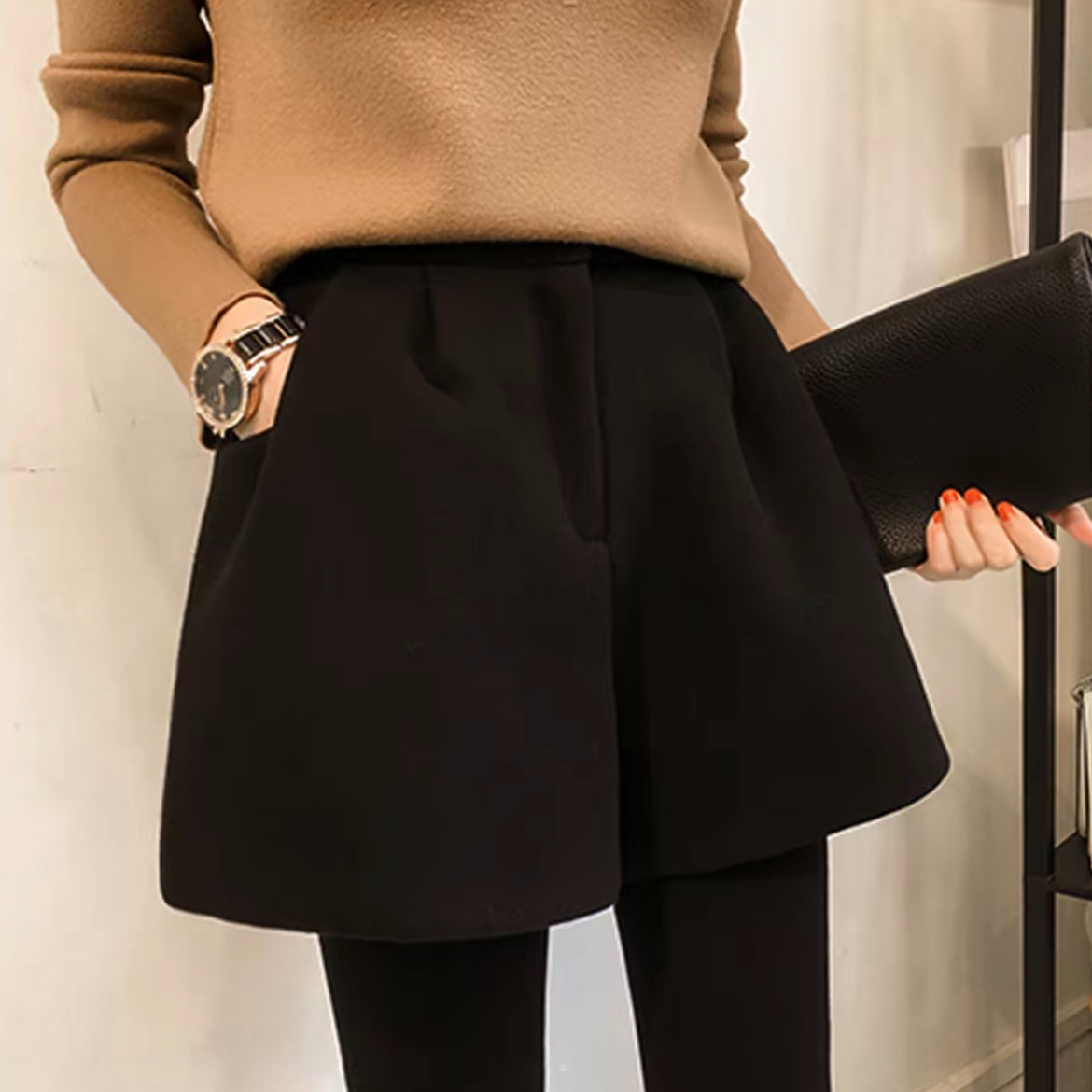 【毛呢短裤】质感贼好 百搭显比例 加厚秋冬2024新款高腰显瘦裤子