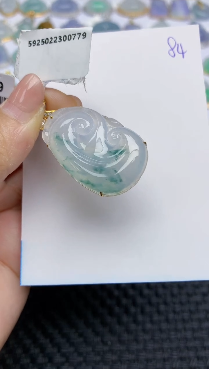 【闪购商品】翡翠颈饰18K金镶嵌天然A货翡翠 84