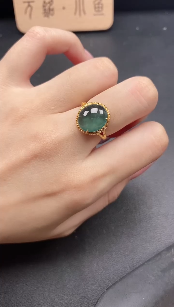 翡翠戒指银S925镶嵌51511