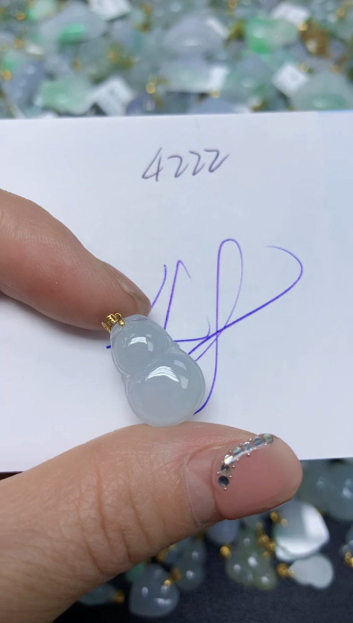 【闪购商品】翡翠挂件18K金镶嵌 天然翡翠A货