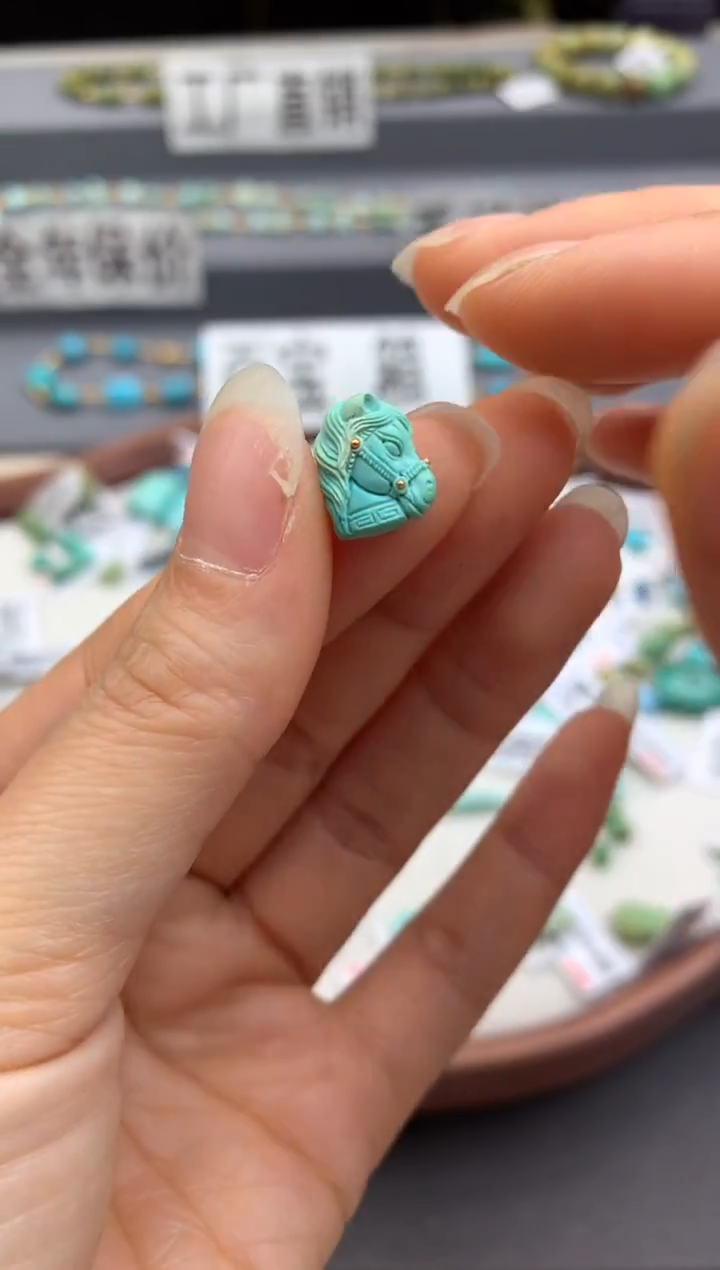 未镶嵌绿松石精工雕刻茜.G43