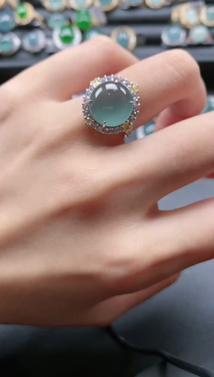 【闪购商品】翡翠戒指银S925镶嵌15151