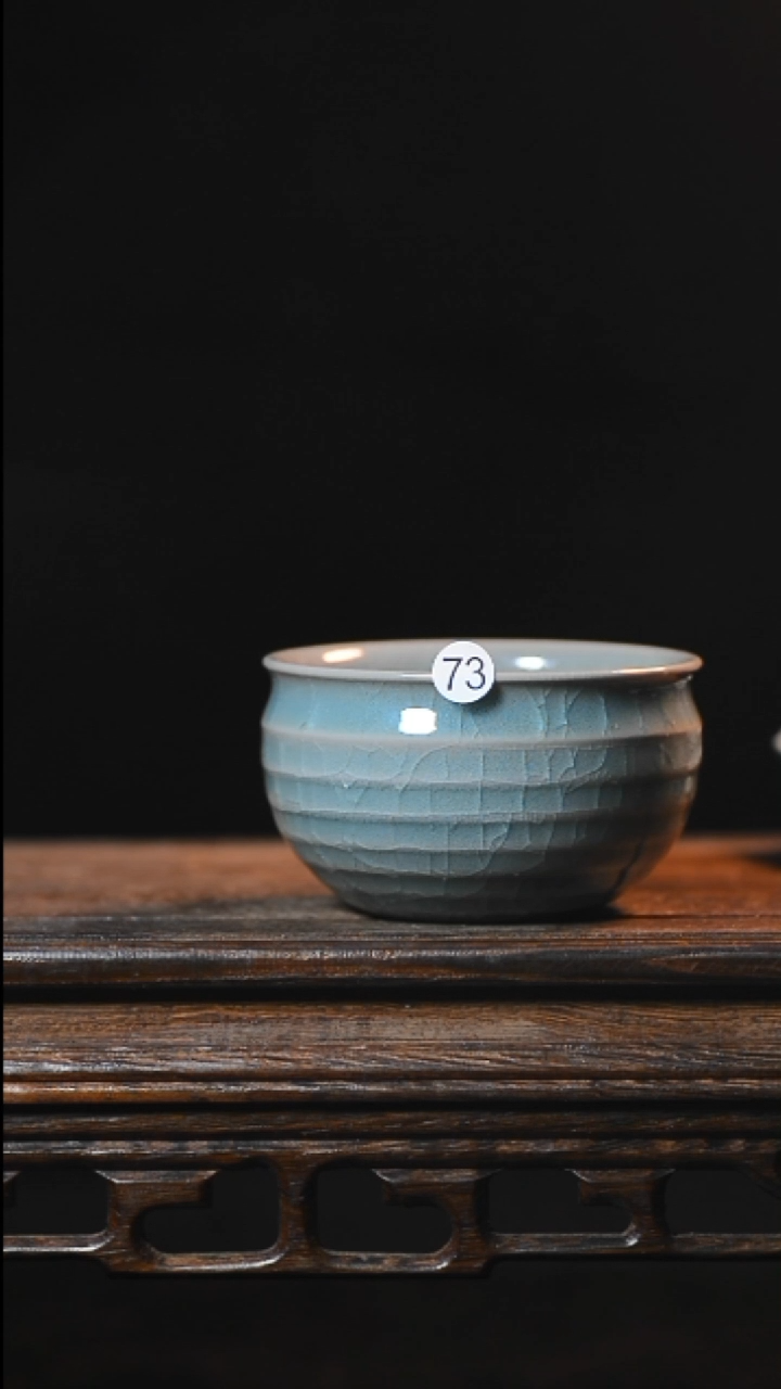 73号手工弦纹杯全品清凉寺汝瓷