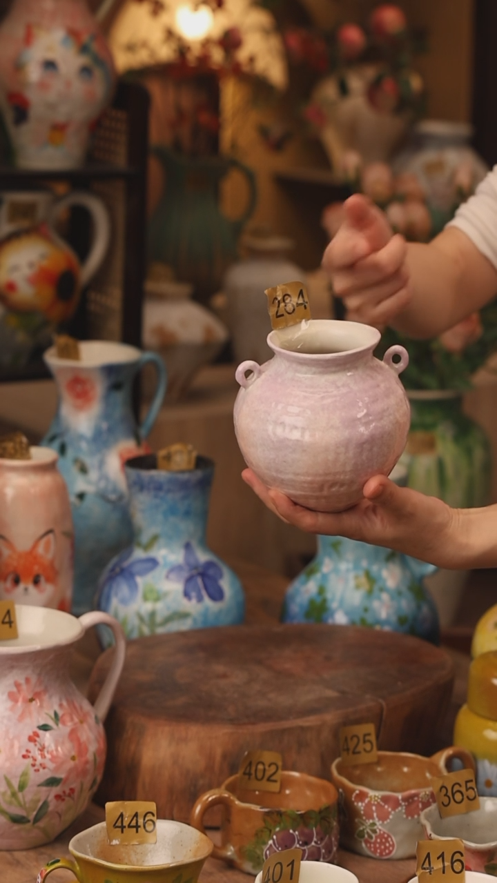 陶瓷景德镇设计师手作花器摆件侘寂风284