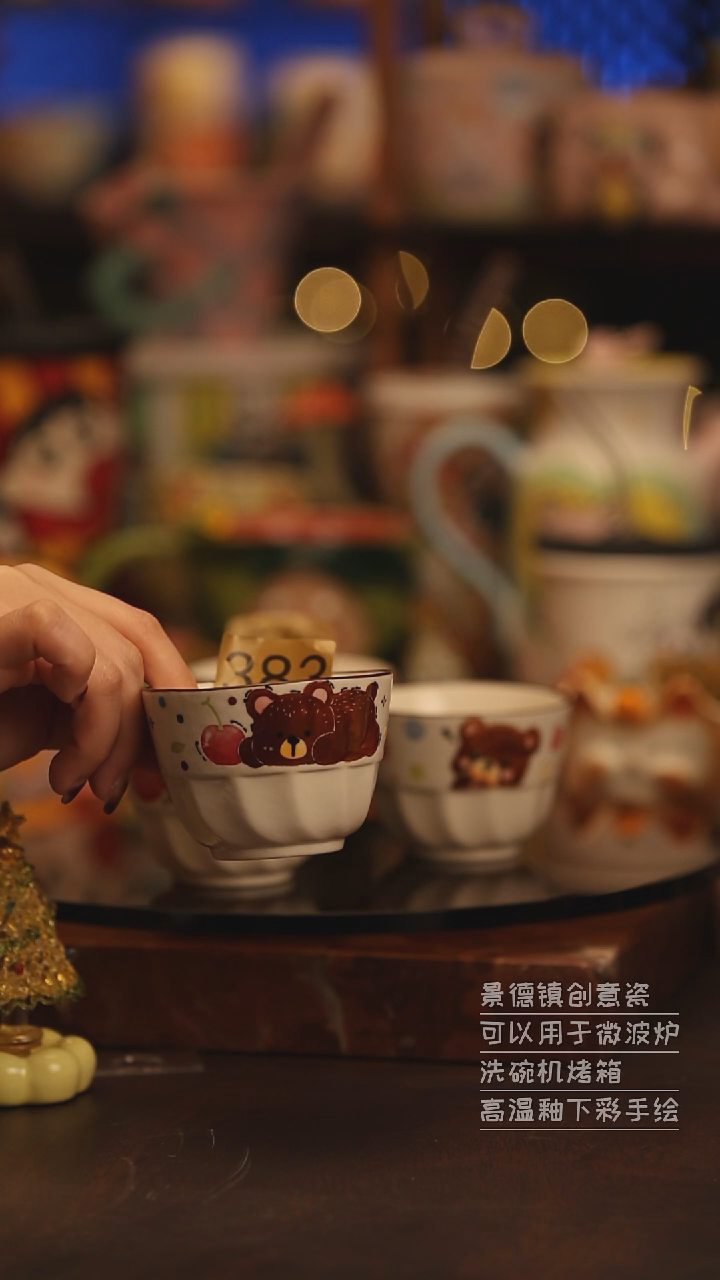 陶瓷景德镇可爱陶瓷釉下彩绘设计师款H383