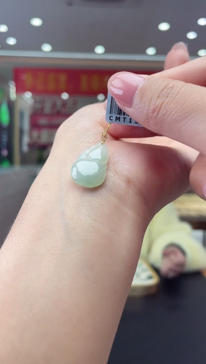 【闪购商品】翡翠挂件18K金镶嵌18K金扣花件多人@@CMT1561-2