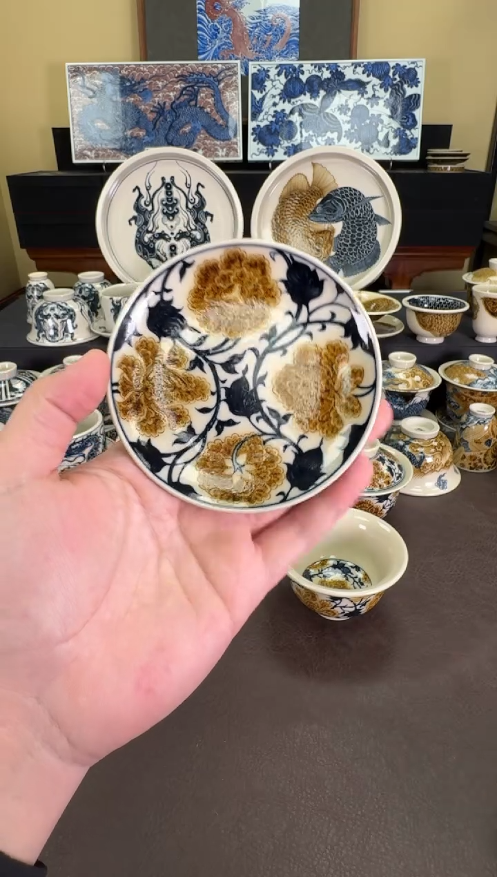 【闪购商品】二号釉牡丹纹杯垫