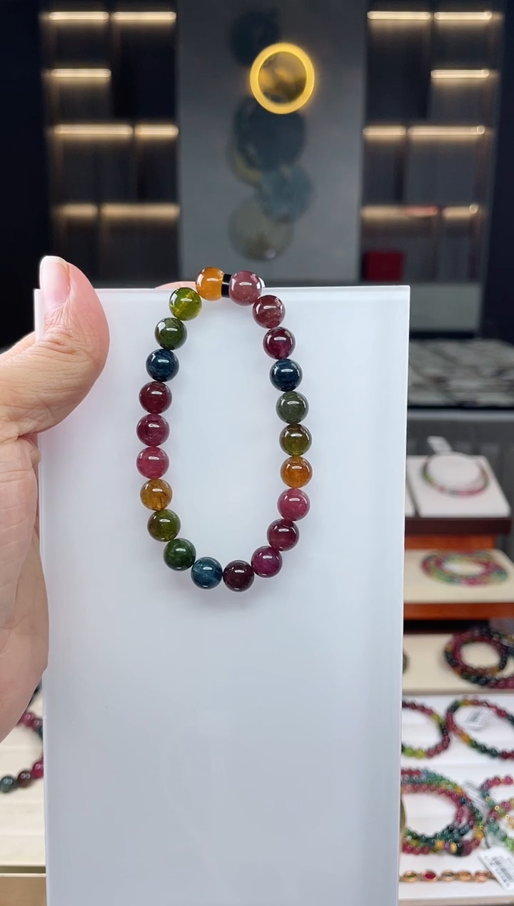 未镶嵌单圈手串碧玺（多样性发一条）Q