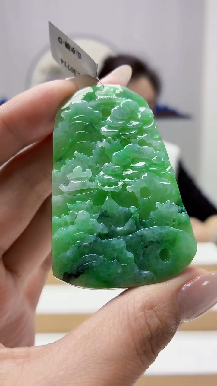 未镶嵌定制翡翠5160MM-毛货挂件56